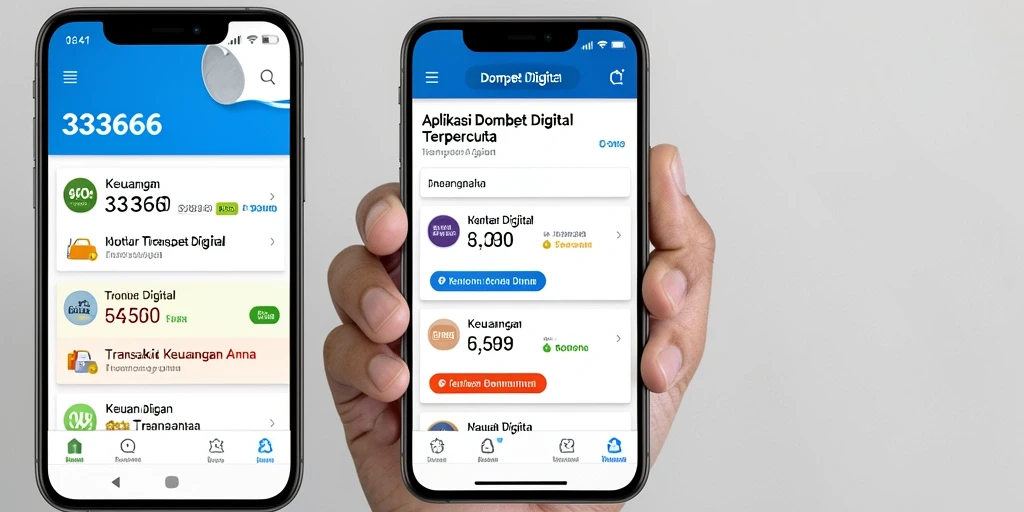 Tampilan antarmuka aplikasi Dompet Digital 333666 yang user-friendly.