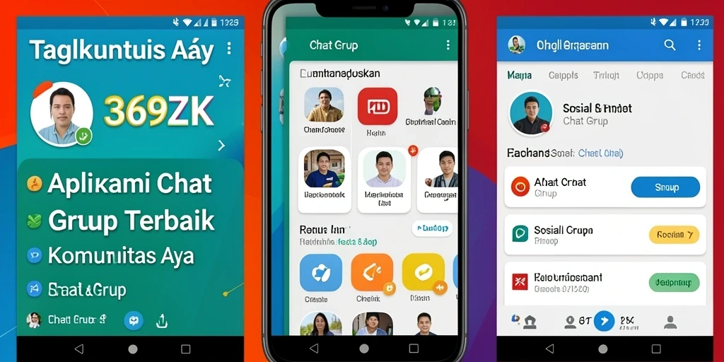 Tampilan antarmuka aplikasi Chat Grup 369ZK yang menarik dan sederhana.