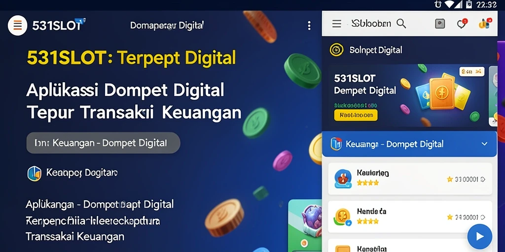 Tampilan antarmuka utama aplikasi Dompet Digital 531SLOT.