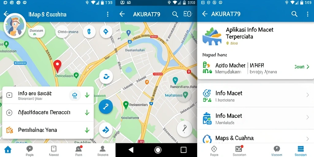 Antarmuka aplikasi AKURAT79 menampilkan informasi lalu lintas dan cuaca secara jelas.