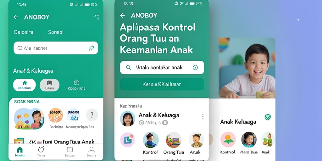 Tampilan antarmuka ANOBOY yang ramah pengguna untuk Kontrol Orang Tua.