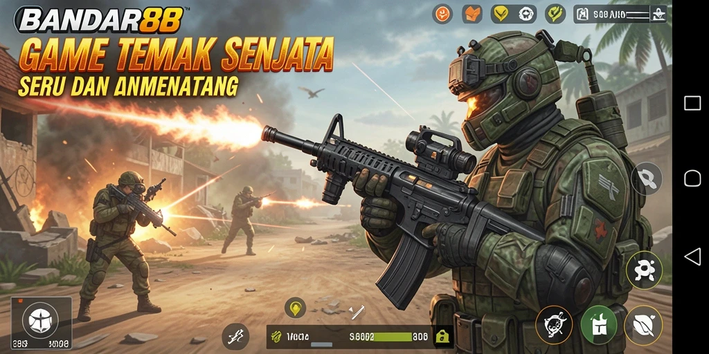 Antarmuka BANDAR88 yang menarik dan fungsional untuk game Tembak Senjata.