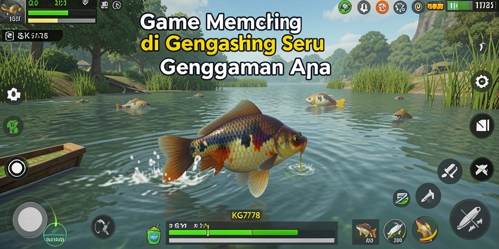 Tampilan antarmuka KG778 yang menarik saat bermain memancing.