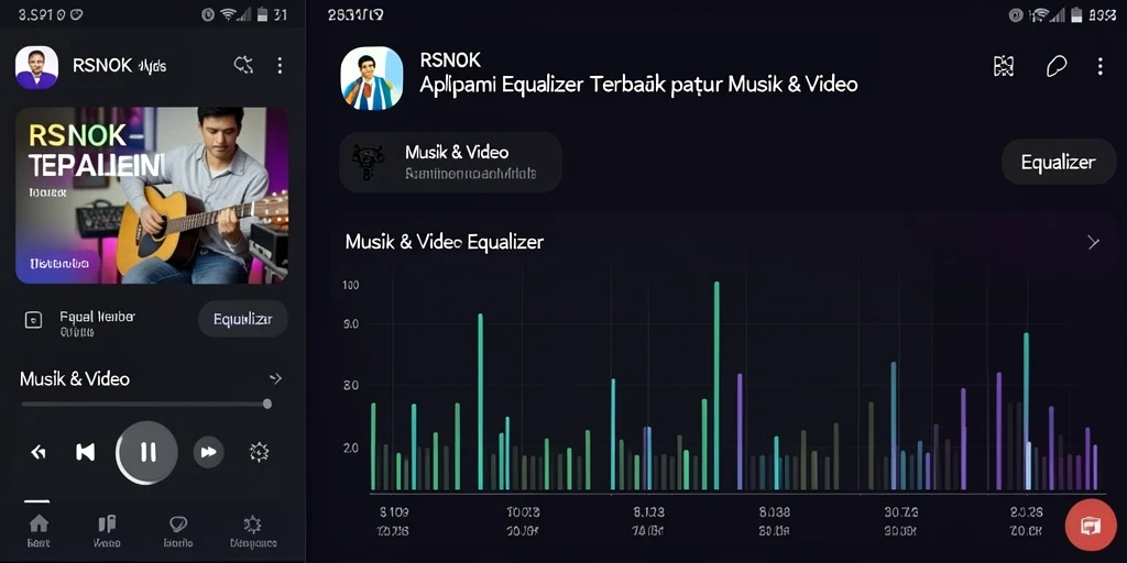 Tampilan antarmuka aplikasi RSNOK dengan fitur Equalizer yang lengkap.
