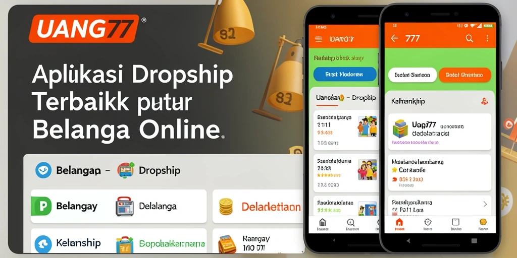 Screenshot UANG77 menunjukkan antarmuka pengguna yang intuitif dan fitur Dropship yang efisien.